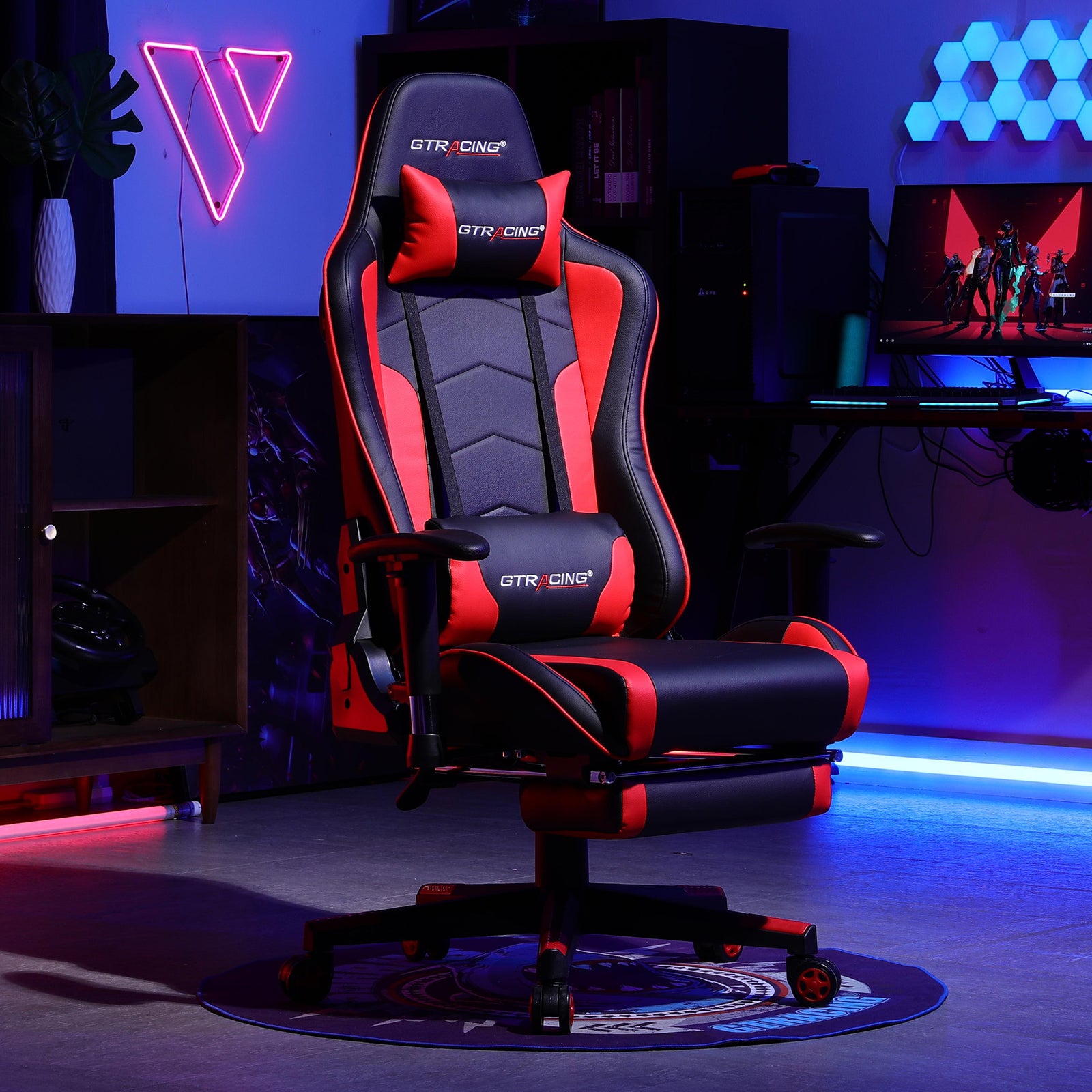 GT890MF-RED Gaming Chair with Speaker | GTRACING